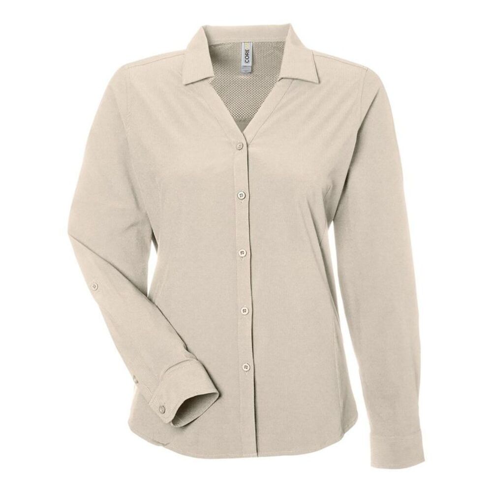 CORE365 Women's Ultra UVP Long Sleeve Marina Shirt / Stone